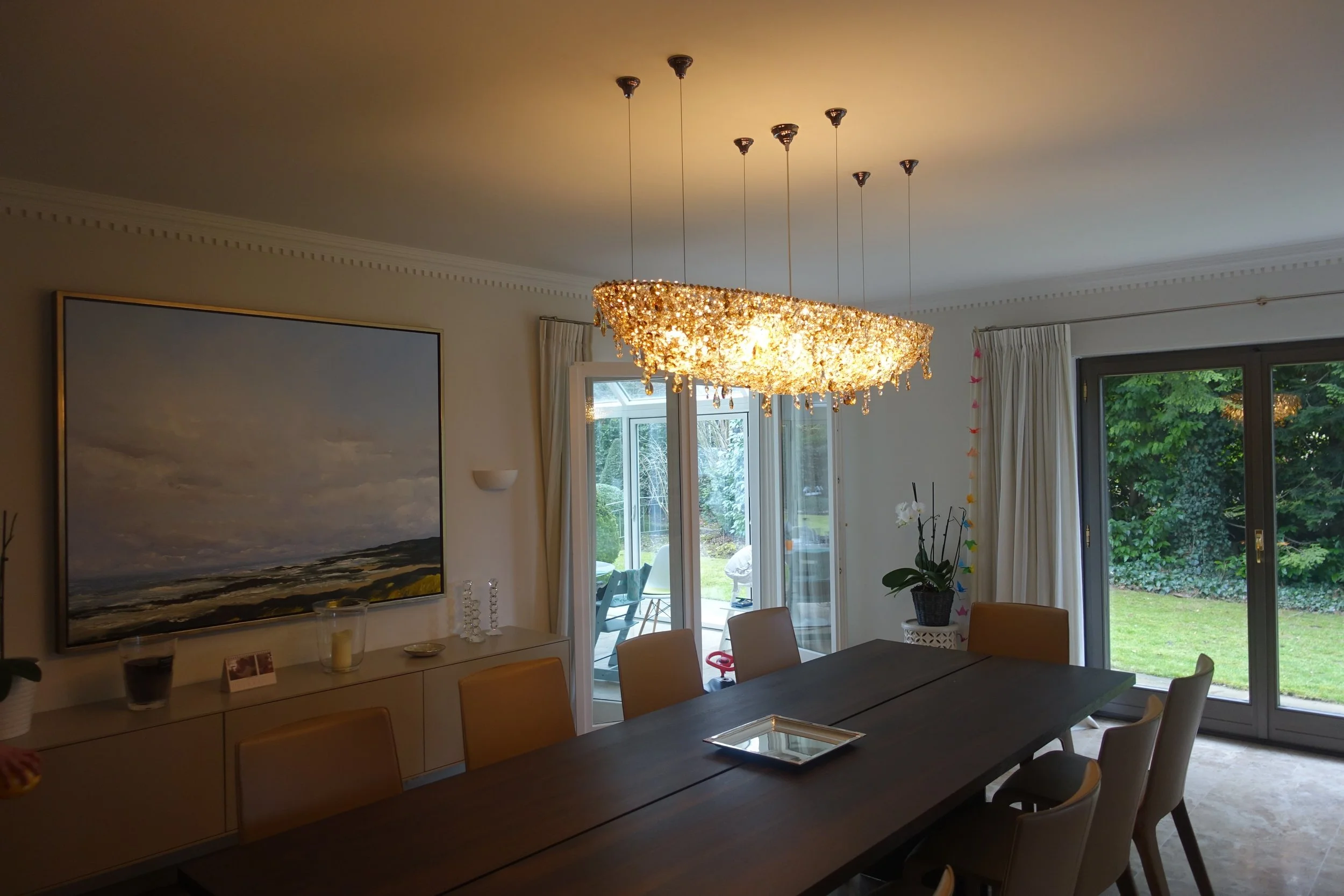 Dining table crystal 2024 chandelier